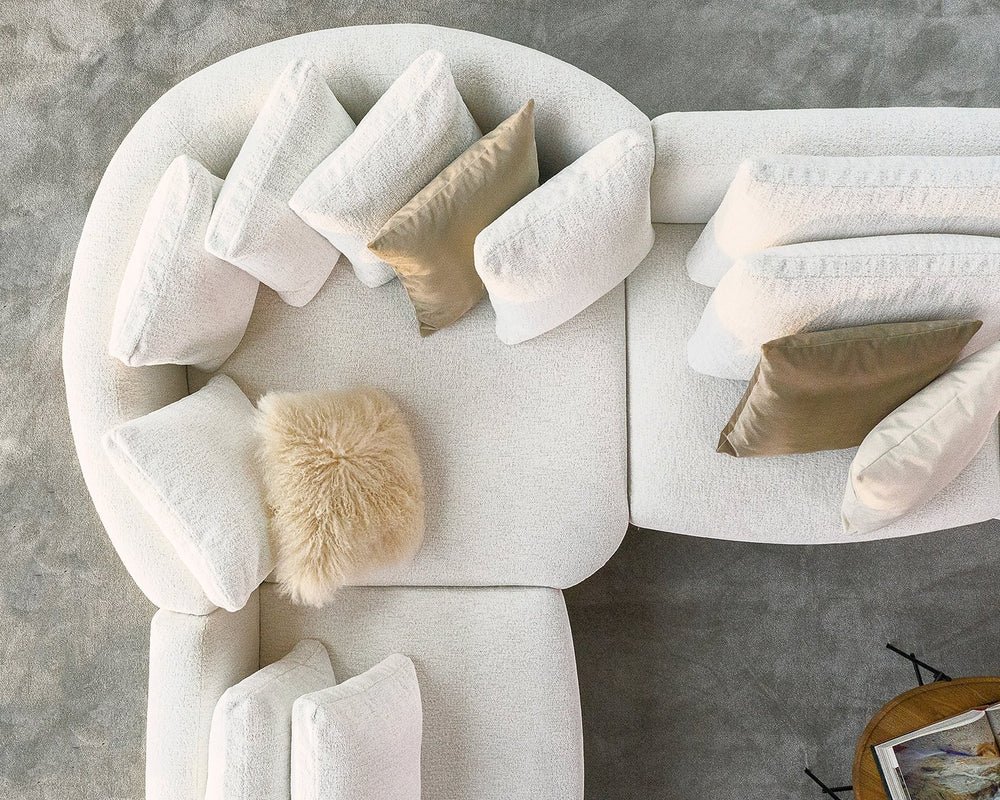 كنب زاوية ميلي روت - كنب بوكليه ابيض 6