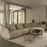 كنب زاوية بيج - اريكة ميلي مخملية 1