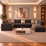 ⁦كنب U سروانت عائلي مودرن فاخر 450 × 200 × 240 سم⁩ - الصورة ⁦4⁩