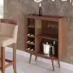 ركن قهوة صغير 78 سم - خشب بني 1