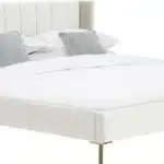 سرير داسك - منجد مخمل ابيض 1