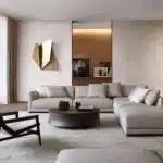 كنب L ريزوت - كتان رمادي فاتح 1