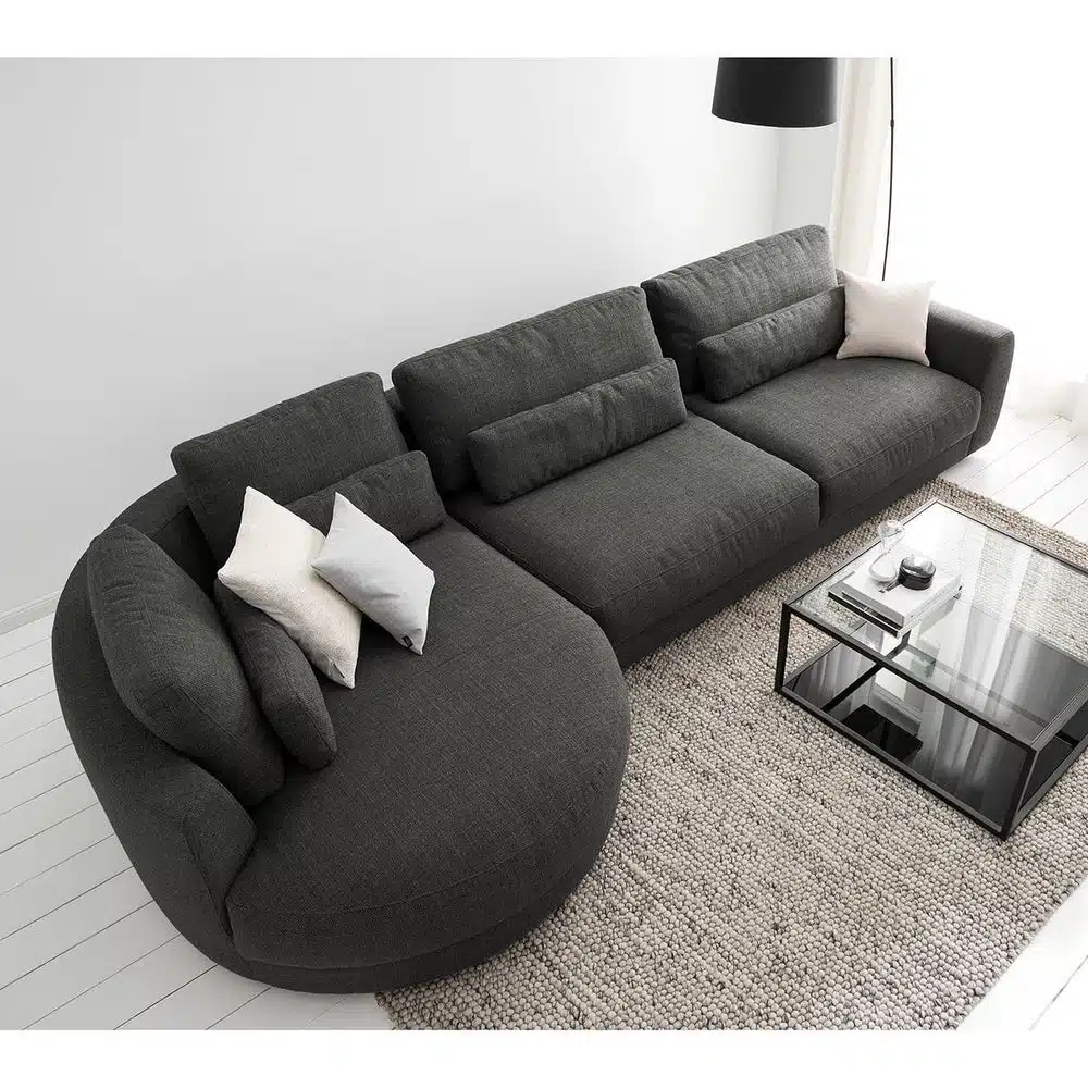 كنب امريكي حرف L نورمان - كتان رصاصي 3