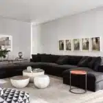 كنب زاوية كبير عائلي - كنب اسود 1