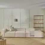 طقم كنب زاوية مودرن لينون - بيج 1