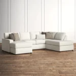 كنب على شكل حرف U لين - ابيض