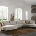 كنب مودرن حرف U انتور - بيج