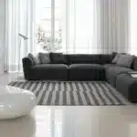 كنبة ركنية شارن - كتان أسود 1