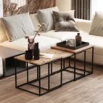 طقم طاولات مجالس ماكا - بيج واسود