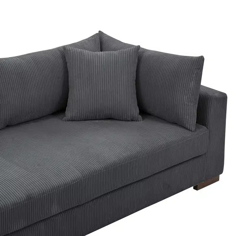 كنب كلاسيك فخم ألكانتارا - قطيفة رصاصي 3