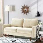 كنبه بمقعدين Hessville - مخمل بيج 1