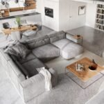 كنب حرف u ميكروفايبر - رصاصي 3