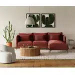 كنب زاوية أمريكي كورت - لون خمري 1