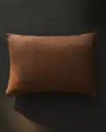 غطاء وسادة كنب كتان - مستطيل بني 1