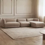 كنبة زاوية رينغو - 3 قطع بني، تصميم عصري، يوفر جلسة مريحة وأنيقة.