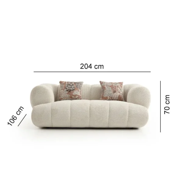 كنبة ثنائية نوڤولا – بيج، تصميم فاخر، يوفر جلسة مريحة وأنيقة.