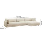 كنب زاوية مخمل مسيمو – بيج، راحة استثنائية، وأناقة تلفت الأنظار.