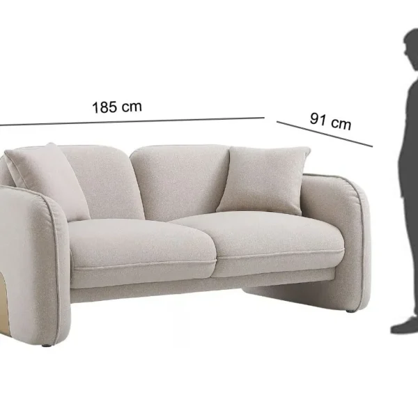 كنبة ثنائي بونو – بيج وذهبي، راحة مثالية، ولمسة فاخرة لغرفة المعيشة.