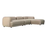 كنبة زاوية رينغو - 3 قطع بني، راحة مثالية، وتنسيق عملي لغرفة المعيشة.