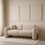 كنبة ثنائي بونو – بيج وذهبي، خيار أنيق، يجمع بين الجمال والراحة.