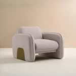 كرسي مفرد بونو – بيج وذهبي، إضافة راقية، لمسة فاخرة لغرفة المعيشة.