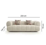 كنبة ثلاثية نوڤولا – بيج، لون دافئ، يضفي إشراقة وفخامة للمكان.