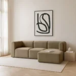 كنبة زاوية كينا - 3 قطع بني، تصميم أنيق، يوفر جلسة مريحة يومية.