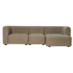 كنبة زاوية كينا - 3 قطع بني، خيار عصري، يجمع بين الجمال والراحة.