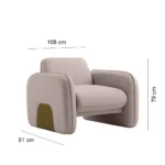 كرسي مفرد بونو – بيج وذهبي، جلسة واسعة، وتصميم عملي يدوم طويلاً.