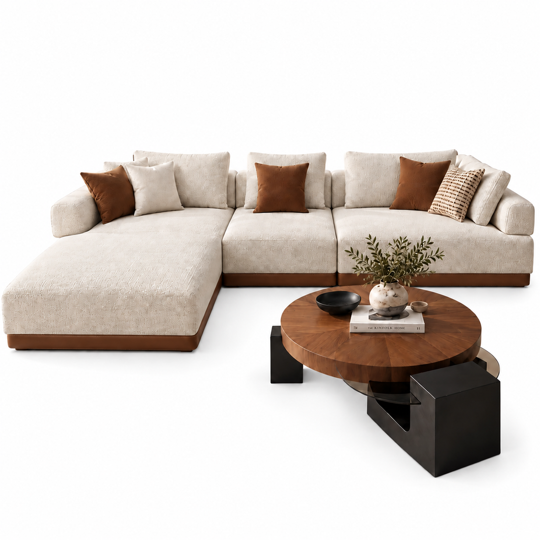 3d87b830-e9d1-48a4-a171-26c77ee504c6 كنب زاوية L وسن – كنب مودرن بيج بتصميم فاخر - الصورة 1